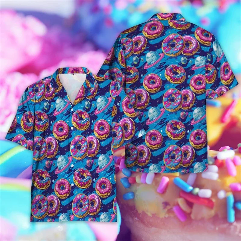 3D Printed Sweety Chocolate Doughnuts Shirts For Men Children Fashion Streetwear Shirts & Blouses Funny Short Shirts Clothes Top