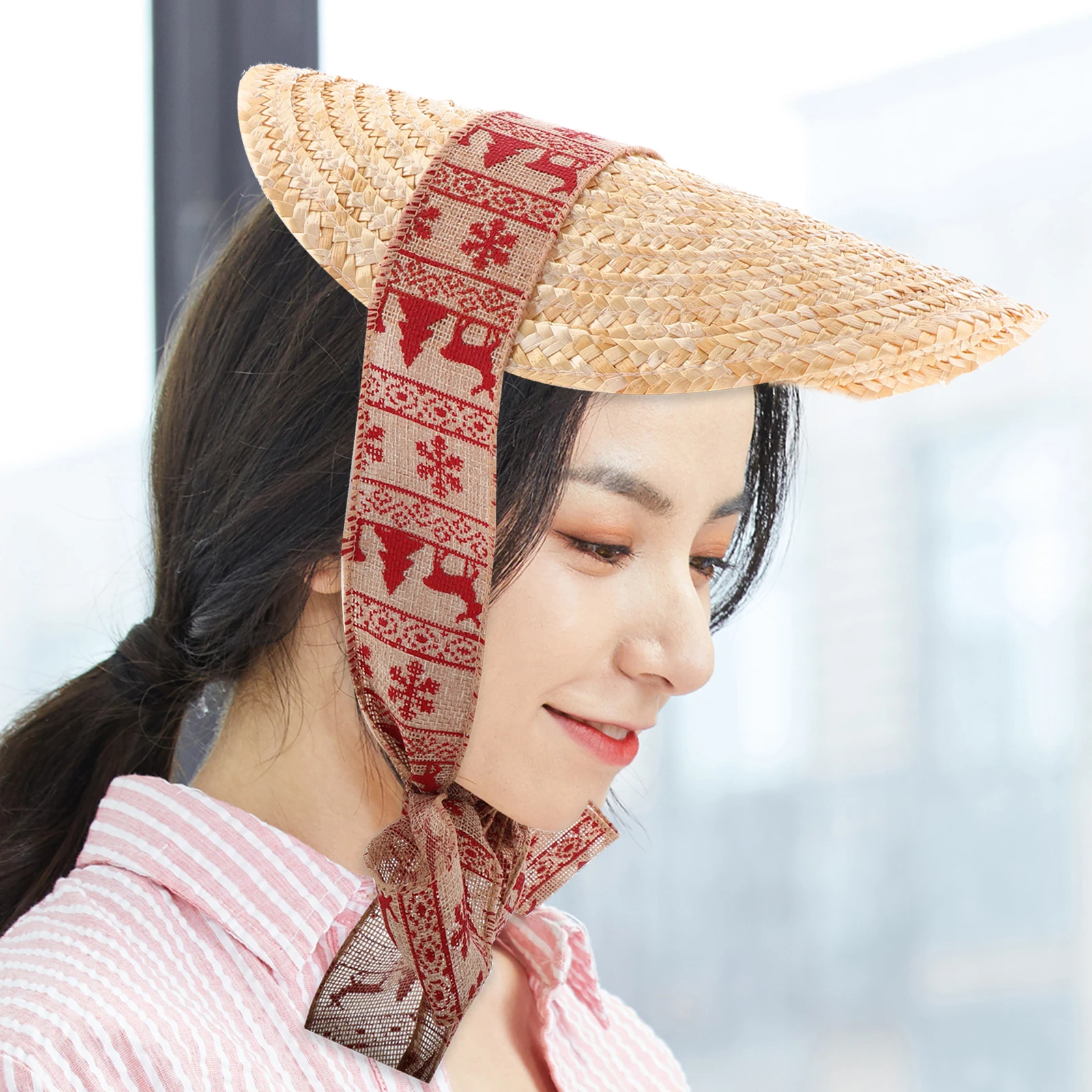 

Straw Wide Brim Sun Protection Women Beach Soft Edge Western Floppy Visor Hats Outdoor Stylish Sunscreen Cool Breathable Straw