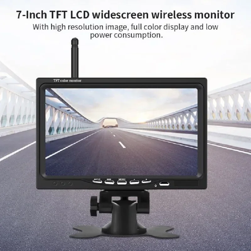 QueenDer Backup Camera Wireless RV Dual Back Rear View Cameras System with 7 Inch Monitor Trailer Truck Reverse Camera Plug-Play