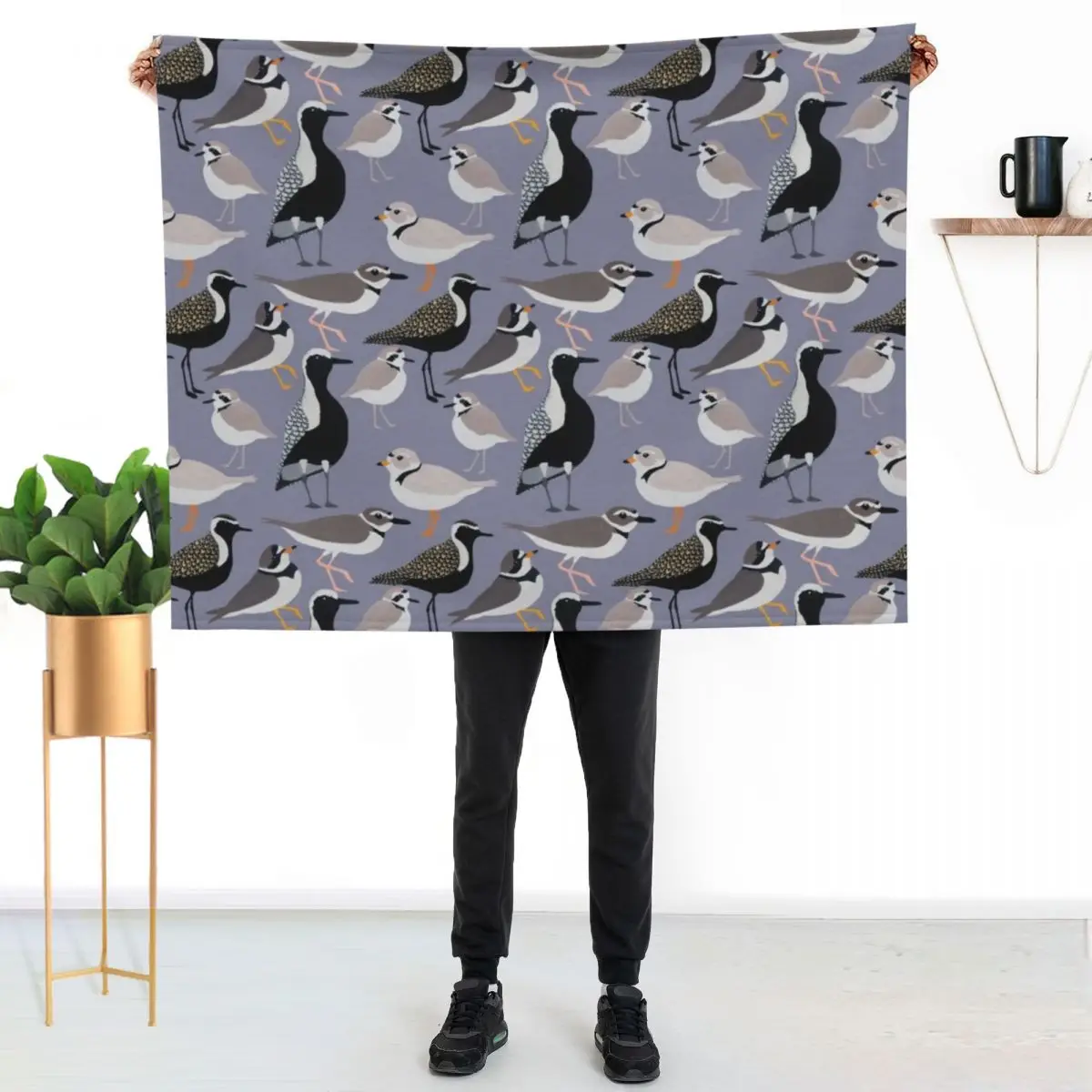 

Plethora of Plovers Throw Blanket Easy Care Comfortable Blanket for Couch