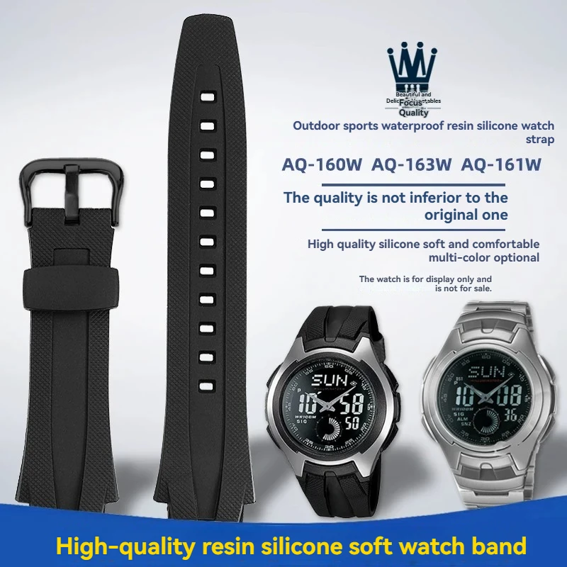 For CASIO AQ-160W AQ-163W series high-quality sports resin silicone diving outdoor watch with men's black accessories