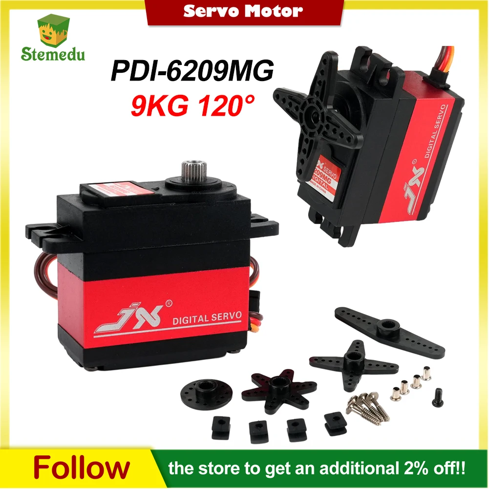 

9kg Digital RC Servo 120° Metal Gear High-performance Standard Servo PDI-6209MG for 1/8 1/10 RC Cars Airplane Plane Models