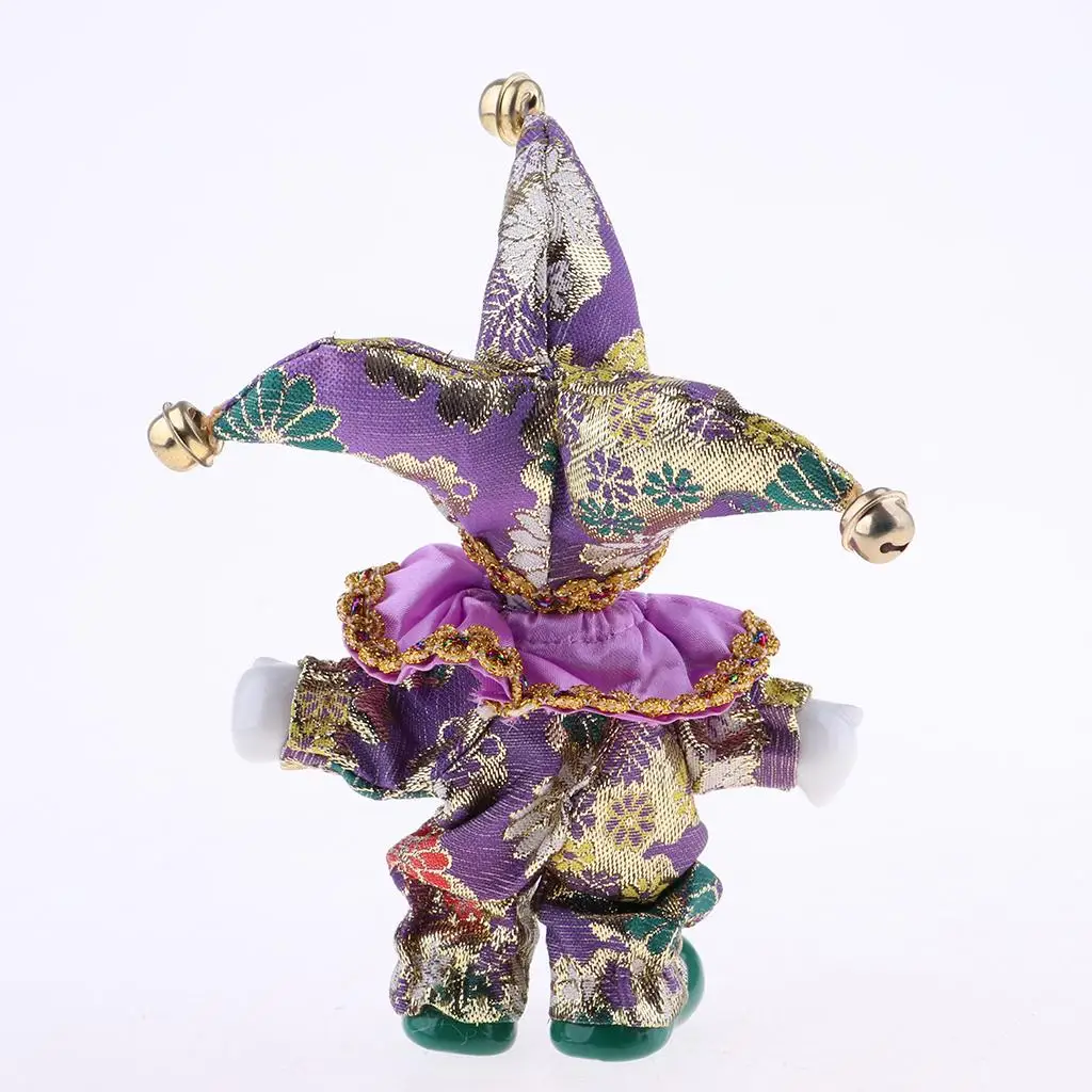 16cm Italian Porcelain Triangel Doll Golden Brocade Clothes Collectible for Home Decor and Girls Gift