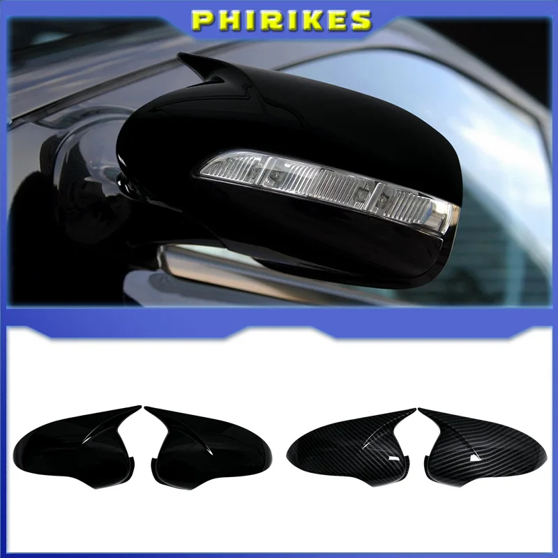 

For Mercedes-Benz E-Class W211 2006-2008 Carbon Fiber Pattern Black Side Mirror cover Caps Sticking Car exterior parts