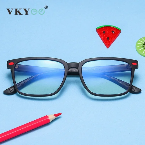 Vickytr-gafas cuadradas clásicas para niños, anteojos de color caramelo dulce, antiluz azul, miopía, hipermetropía, graduadas personalizables, 5101