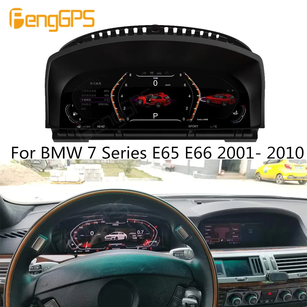 For BMW 7 Series E65 E66 2001- 2010 Car LCD Dashboard Player Digital Cluster Virtual Cockpit Instrument Panel Speedometer Screen