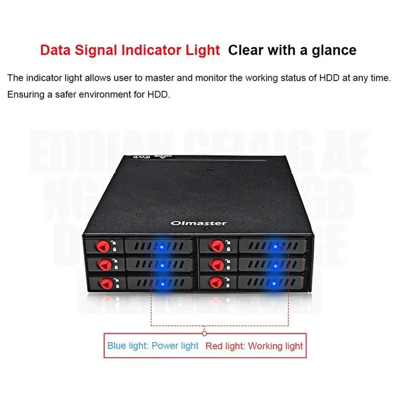 SWXF  6-Bay 2.5Inch SATA SSD HDD Enclosure Mobile Rack/Enclosure Hard Disk Enclosure Rack Data Storage for 5.25 Drive Bay