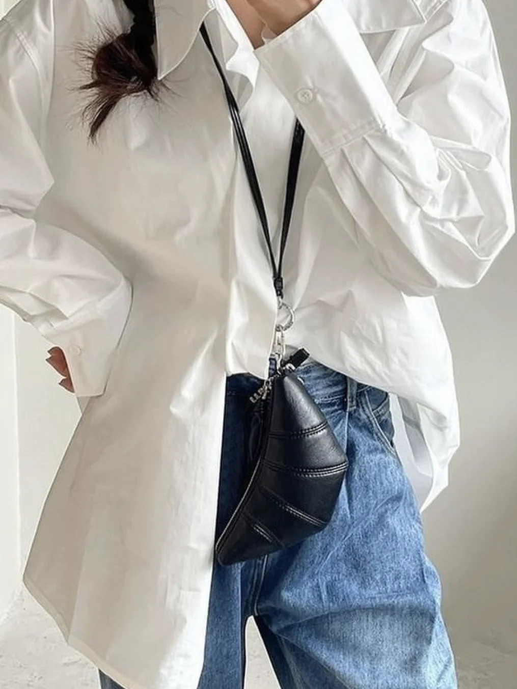 Affascinante piccolo portachiavi completo in pelle di pecora Ne appeso corno ape portamonete porta carte borsa portaoggetti per giovani europei Sle