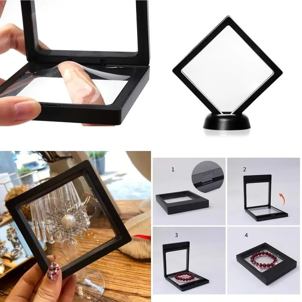 

31BF Dust Proof Box Holder Jewelry Ring Earrings for Protection for Ca