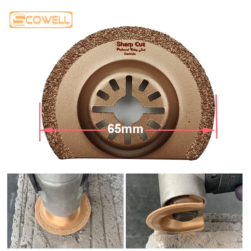 YG8 grane in metallo duro strumenti oscillanti lame per molatura semicerchio piastrelle triangolari lama per la rimozione della malta per calcestruzzo sega multiutensile