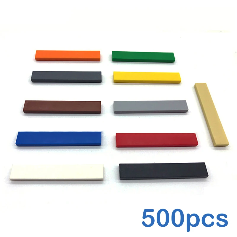 500pcs DIY Building  Smooth 1x6 Blocks Figure Bricks11Colors Educational Creative Size Compatible With Brand Toys for Children