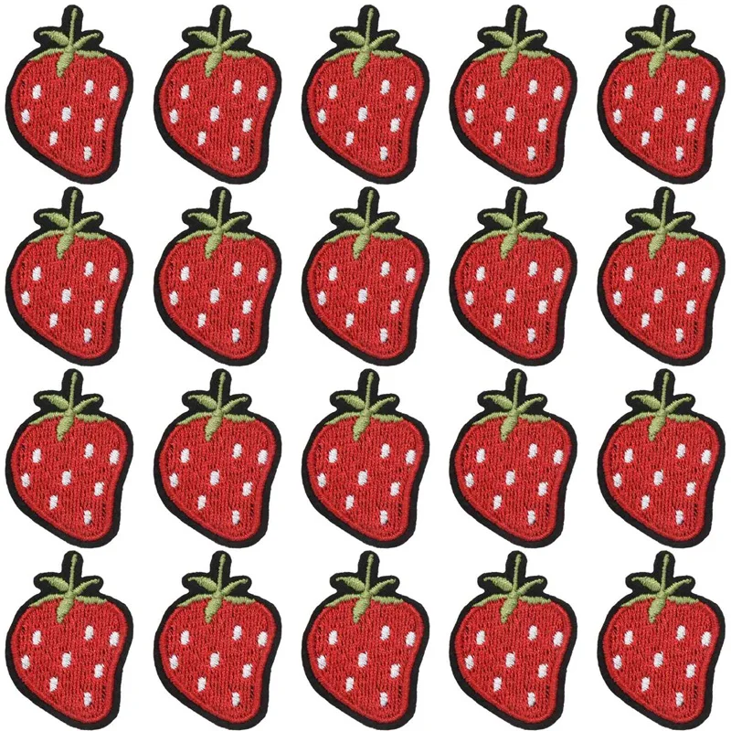 Mini Strawberry Embroidered Sew Iron On Patch For Clothes/Hat/Jackets/T-Shirt/Jeans/Backpacks (20Pcs)