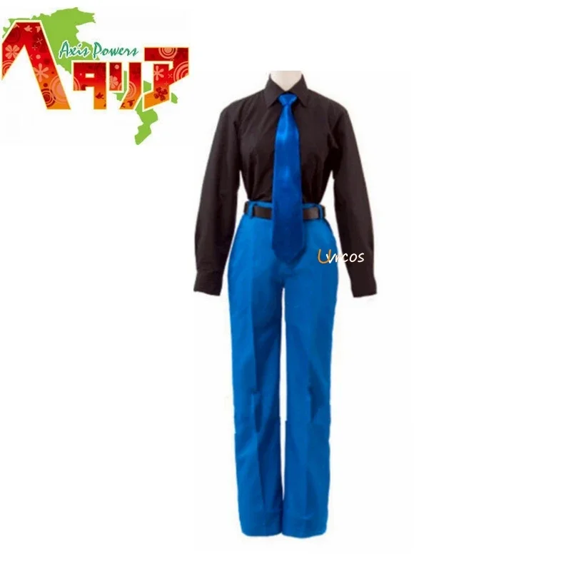 APH Axis Powers Hetalia North Italy Feliciano Vargas Uniform Outfit Cosplay Costume Coat+Shirt+Pants+Belt+Tie view 2
