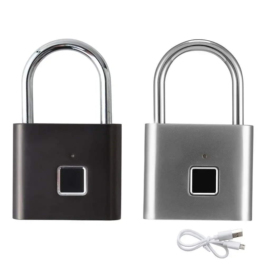 Smart Keyless Locks USB Rechargeable Security Fingerprint Padlock Quick Unlock Zinc Alloy Electronic Door Lock