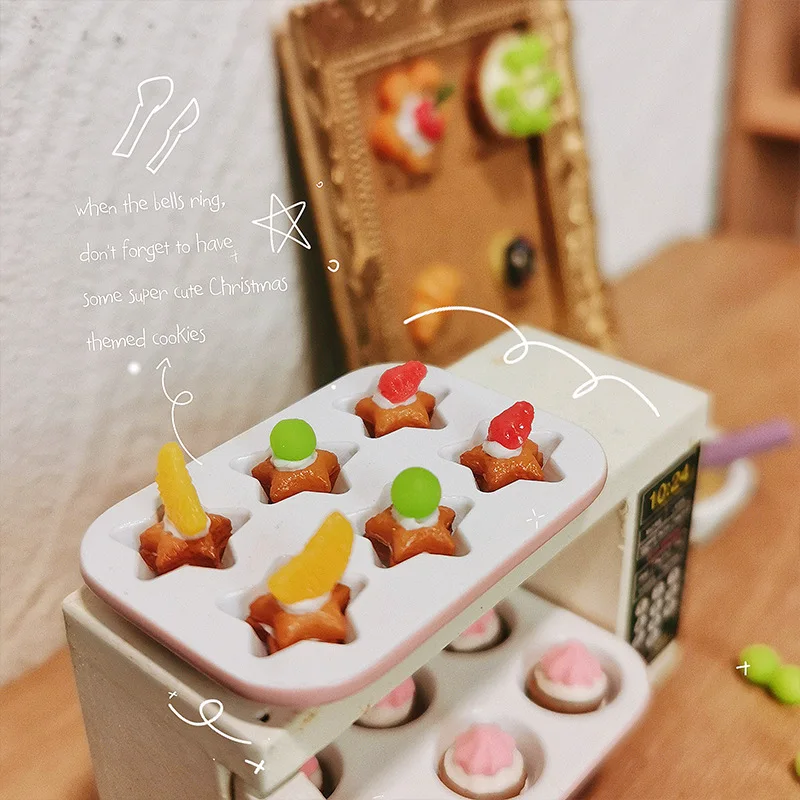 1:12 Miniatuur Model Taart Speelgoed Beeldje Bakken Kleine Taarten Koekjes en MoldI Poppenhuis Accessoires Simulatie Decoratie Speelgoed