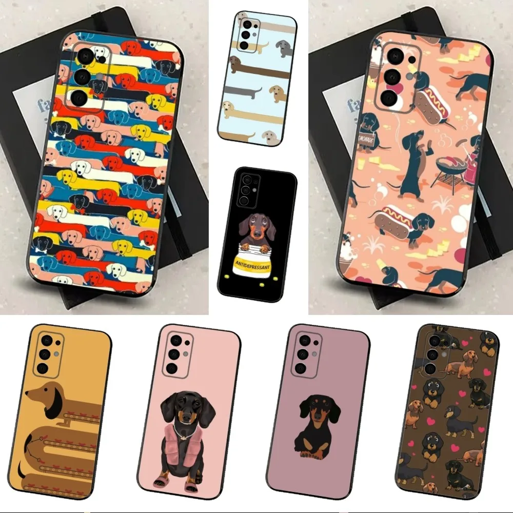 D-Dachshund S-Sausage Dog Phone Case For Samsung Galaxy A91,A80,A73,A72 ,A71,A53A52,A32 ,A31A22,A21s,A20,Black Cover