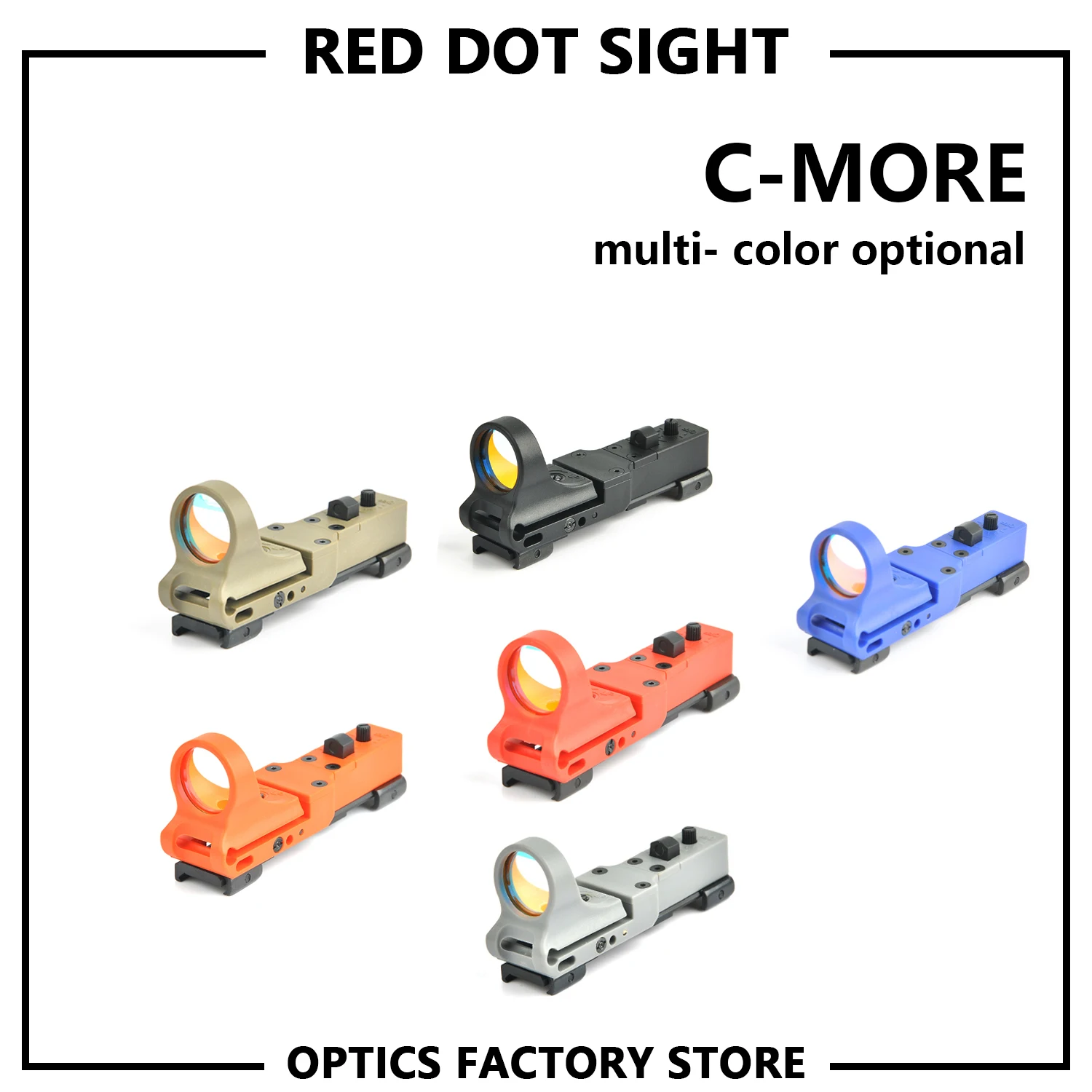 C-MORE Red Dot Adjustable 4MOA IPSC Sight Reflex Optics Sight Airsoft Air Gun 20mm Adjustable Hunting MRS 1X