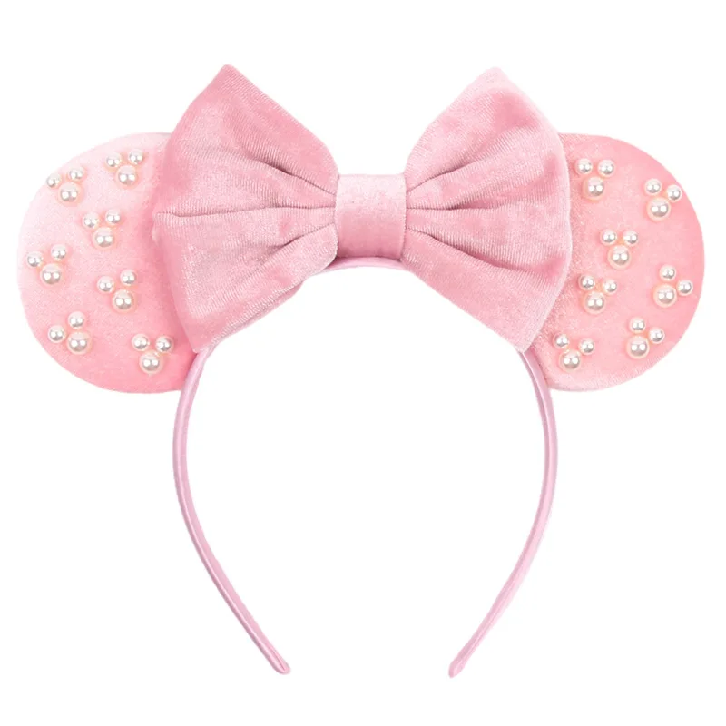 Mickey Mädchen Samt-Ohren Haarband Weiches Schleifenband Halloween-Party Weihnachten Haaraccessoires – Detail 2