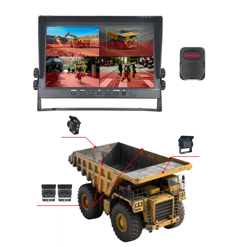 Hot Sale BSD AI Blind Spot Alarm System with DVR 4CH   and 1080P  s for Heavy  Truck
