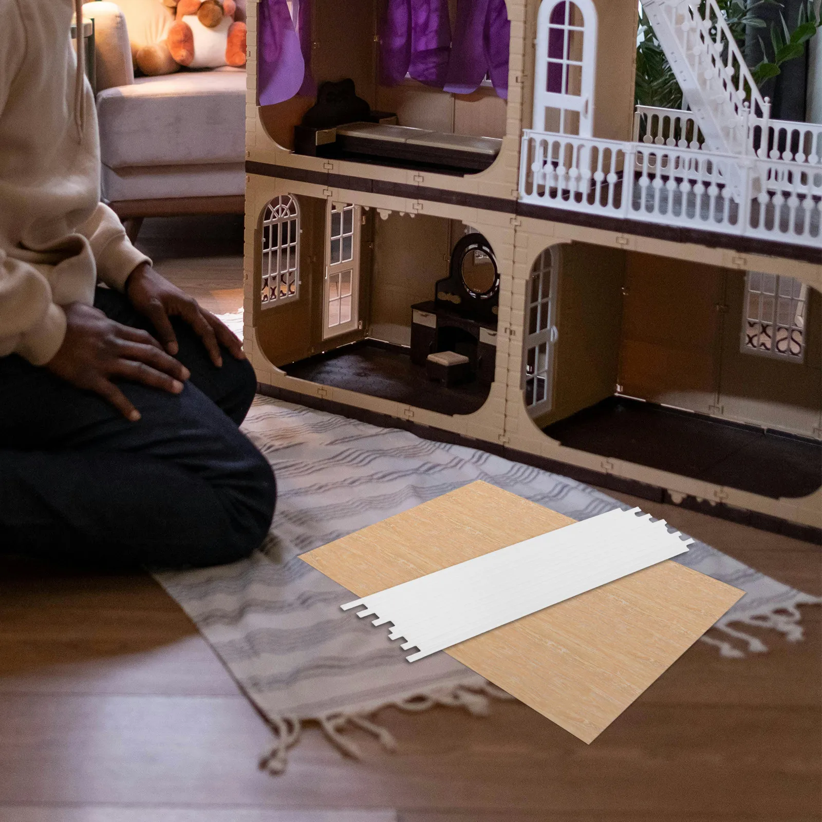 

12Pcs Miniature Wall Moulding Trim DIY Craft Finishing Strips Skirting Border Long Trims for Dollhouse Furniture Accessories