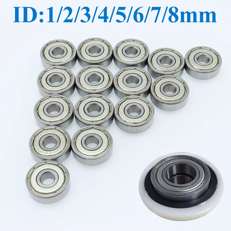 Miniature Ball Bearing 4x7x2.5 4x10x4 5x9x3 5x10x4 5x11x4 6x12x4 608ZZ Roller RC Car Bike Skate Skateboard Wheel Small Bearings
