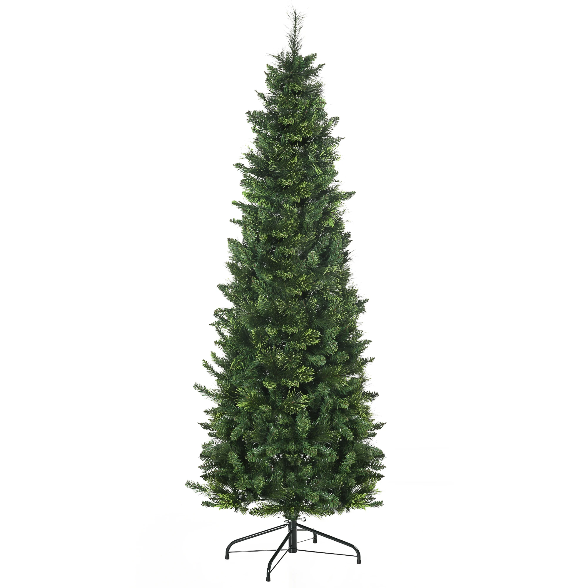 HOMCOM 180 cm Artificial Christmas Tree Christmas Tree with 618 Branches Pine Needles Automatic Opening Steel Folding Base Ø 70x180 cm Green