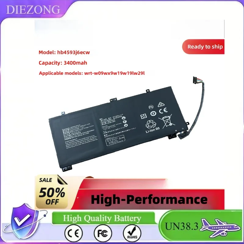 In Stock, Battery Compatible with Huawei MateBook13 Models WRTB-WFH9L, WFH9F, WFE9L, Part Number HB4593J6ECW