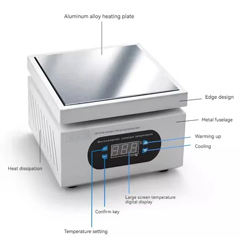 Imagem -03 - Estação de Aquecimento com Plataforma Digital de Pré-aquecimento Manutenção Eletrônica de Placas Quentes Estação de Aquecimento para Pcb Reparo de Tela Lcd 150*150 mm