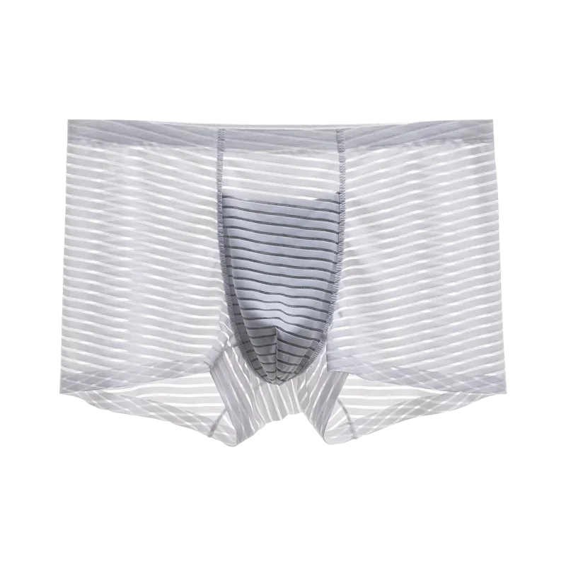 Antibakterielle Herrenunterwäsche aus Mesh. Nahtlose Herren-Boxershorts aus Eisseide. Dünne, nahtlose, atmungsaktive Sommer-Boxershorts