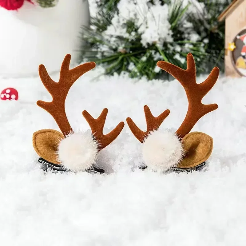 Xmas Antler Barrette Hairware New Year Girls Hairgrips Woman Party Ornament Accessories Christmas Hair Clips Deer Ear Hairpins