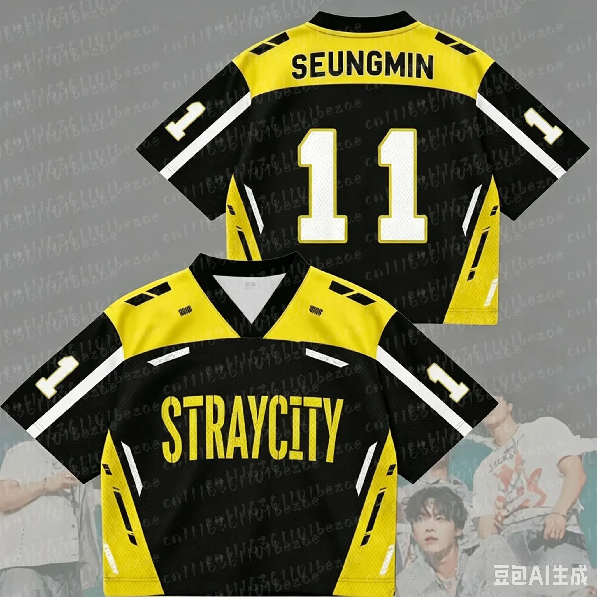 Straycity 2026 World Tour Jersey Fan-Geschenk V-Ausschnitt Modischer Street-Style Kurzarm Felix Lässiges Dünnes Unisex T-Shirt – Detail 14