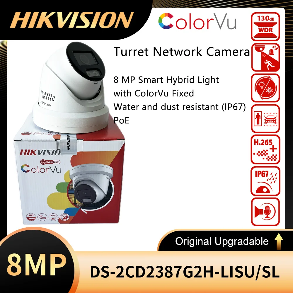 

Оригинальный интеллектуальный гибридный светильник Hikvision DS-2CD2387G2H-LISU/SL 8 МП с фиксированной сетевой камерой ColorVu