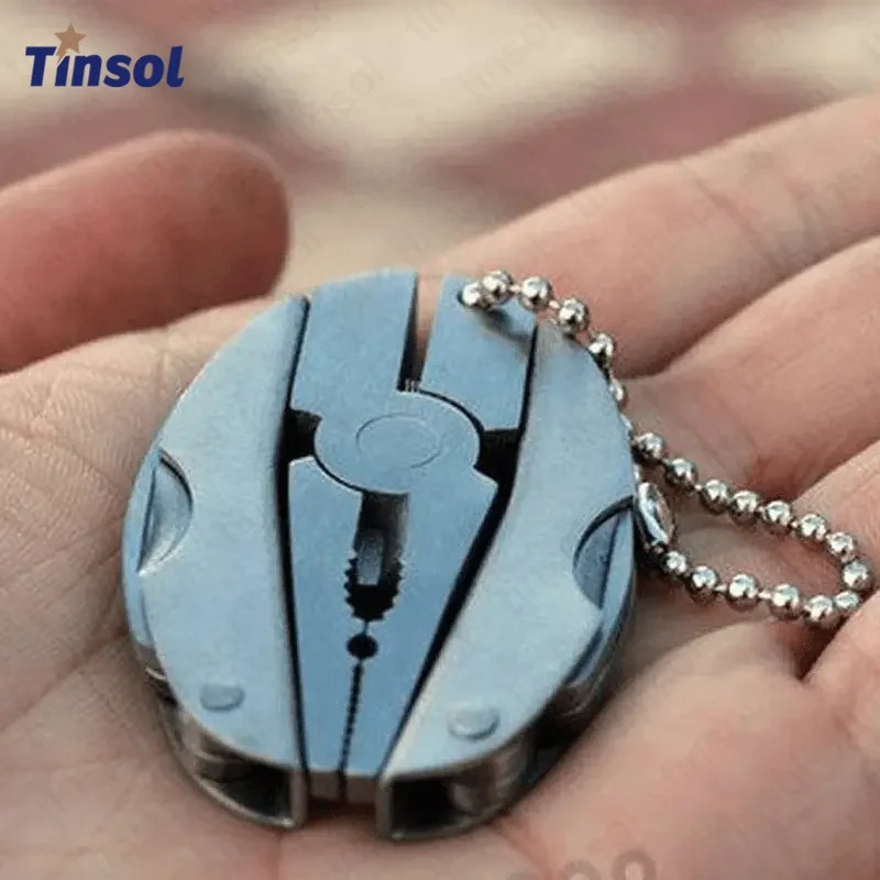 TINSOL Portable Stainless Steel Multi-Tool Pliers Knife Screwdriver Keychain Heavy Duty for Outdoor Camping Hiking Survival Use