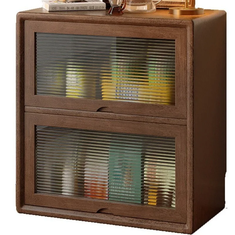 Massivholz-Bücherregal, modularer frei kombinierbarer Gitterschrank, Aufbewahrungs- und Vitrinenschrank