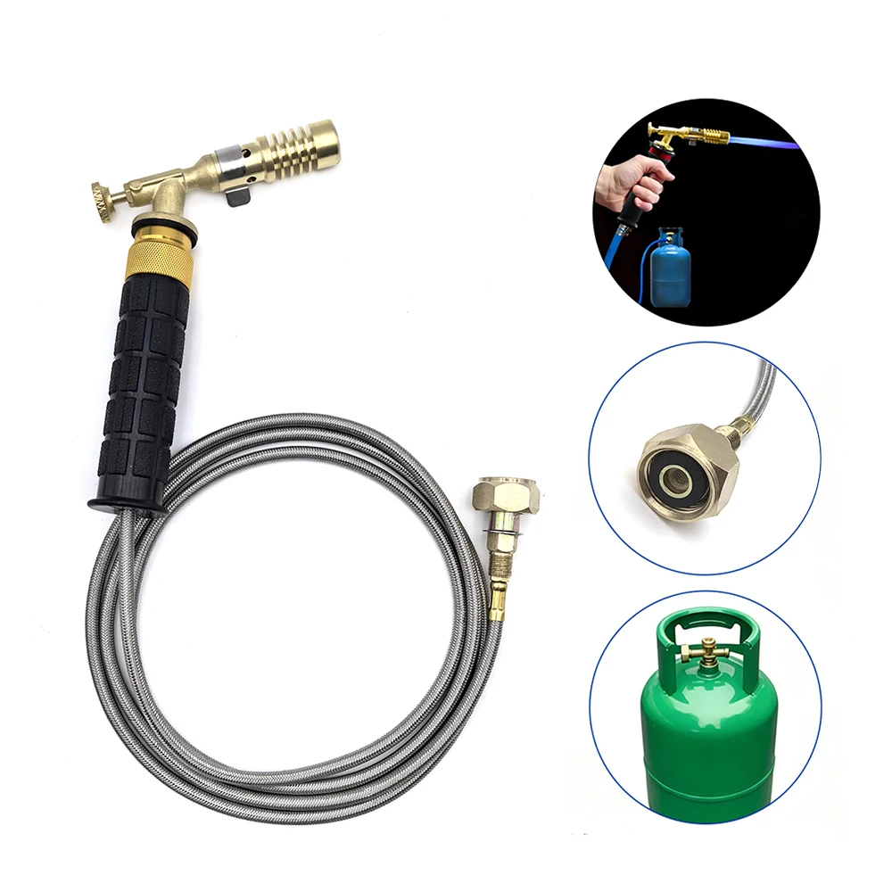 Eastern European Type Copper Aluminum Gas Welding Torch Gold Silver Smelting LPG Torch With W21.8 x 1/14 LH Threaded Adaptor