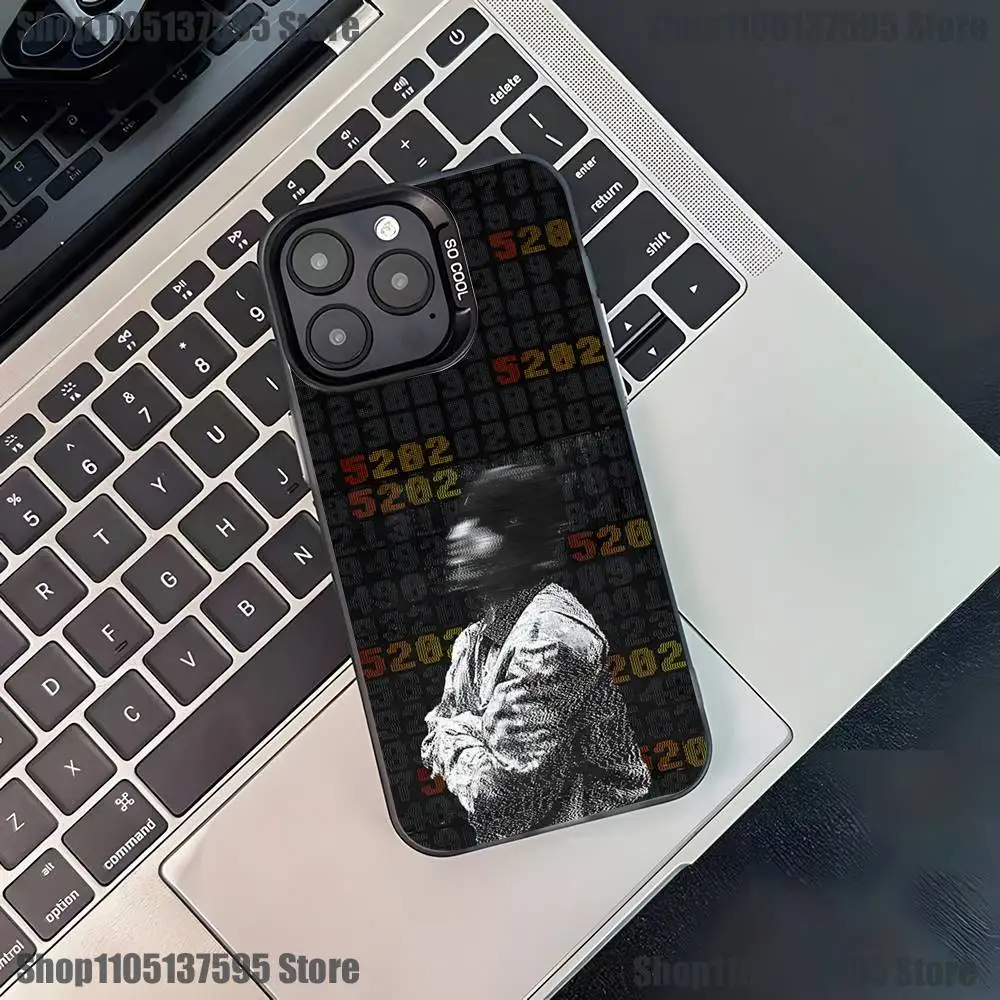 ラッパー AMERI D-DUKI iPhone 17、16、15、14、13、12、11、Pro、XS、Max、Plus、Mini、SE4、E用 ブラック マット 耐衝撃カバー