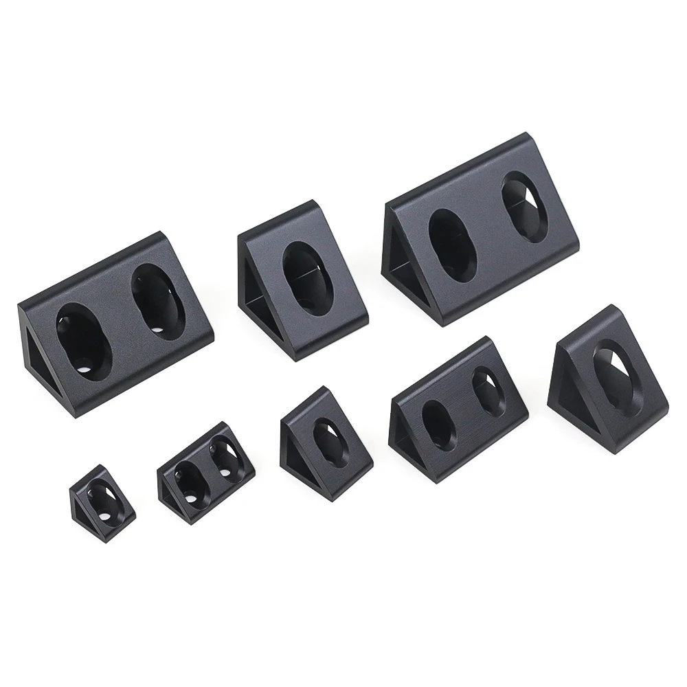 4Pcs Aluminum Profile Right Angle Triangle Block Triangle Connector Bracket for 2020 3030 4040 4545 2040 3060 Alu Profiles