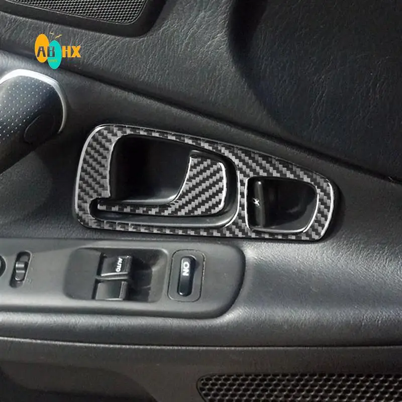 

ABHX-For Honda S2000 2000-2009 Soft Carbon Fiber Inner Door Handle Cover Trim Sticker Car Interior Accessories