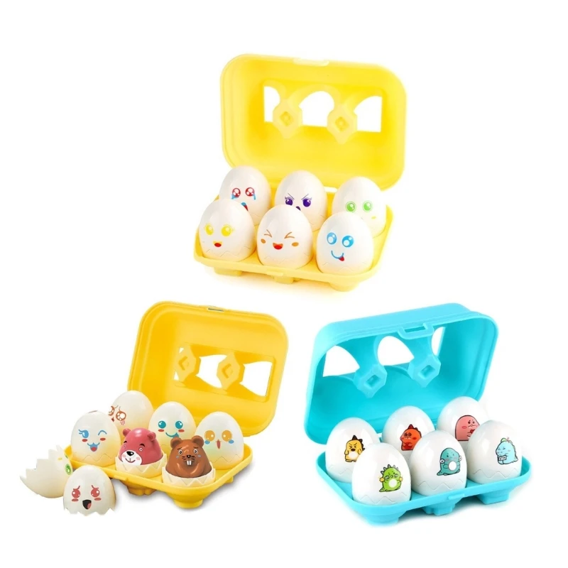 

N80C Learning Teaching Toy Sorting Activity Eggs Set for Toddlers Party Supply 6PCS