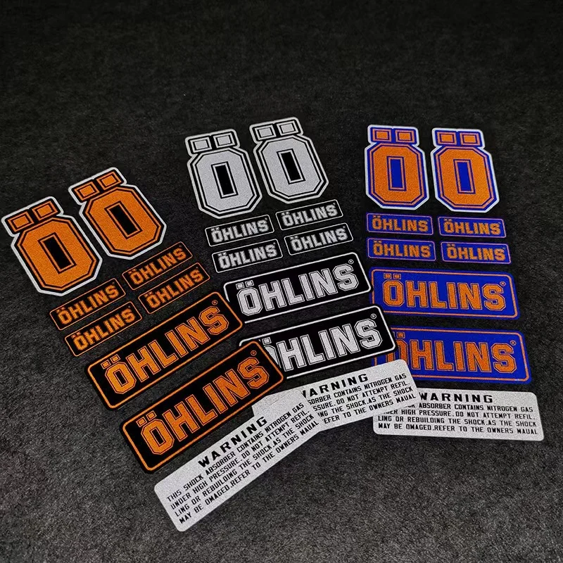 Ensemble d'autocollants de moulage d'amortisseur de moto Orlins, autocollant de sponsor, professeur OHLINS