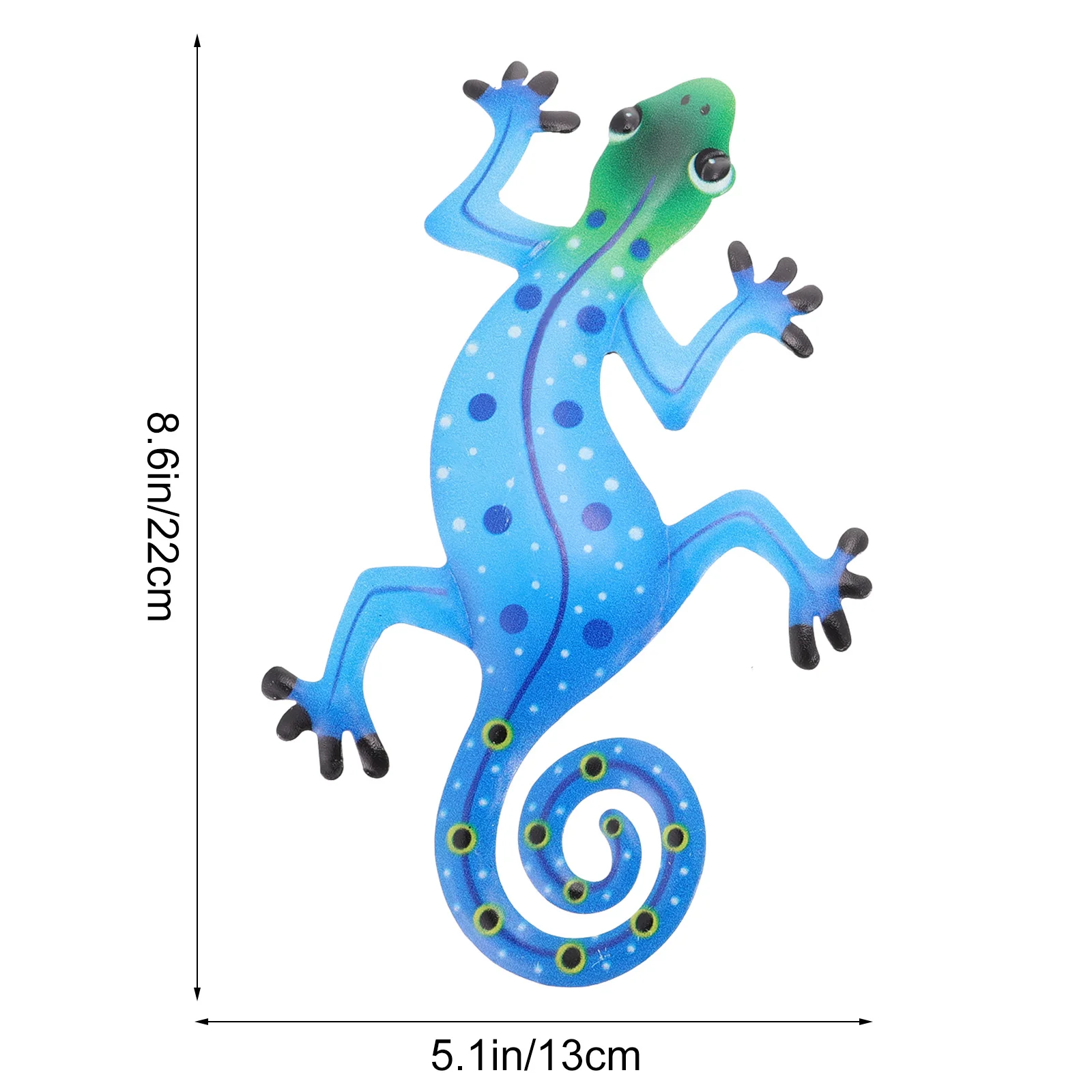 2Pcs Metal Gecko Hanging Decor Crafted Wall Art with Vibrant Paint Finish for Living Room Bedroom Window Garden Use