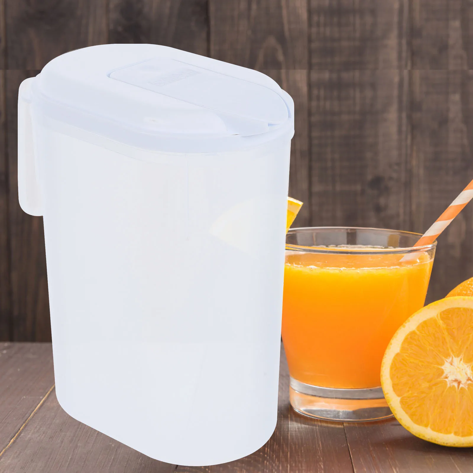 

2pcs Plastic Water Pitcher With Lid Cold Beverage Jug For Juice Iced Tea Fridge Door Storage Drink Container Kitchen Barware