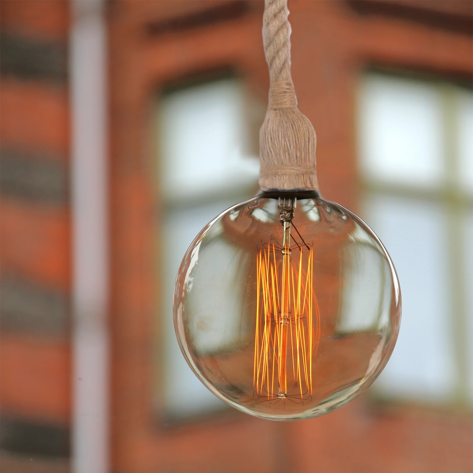 

Rope Chandelier Hanging Light Hemp Lamp Pendant Lights American Country Decorative