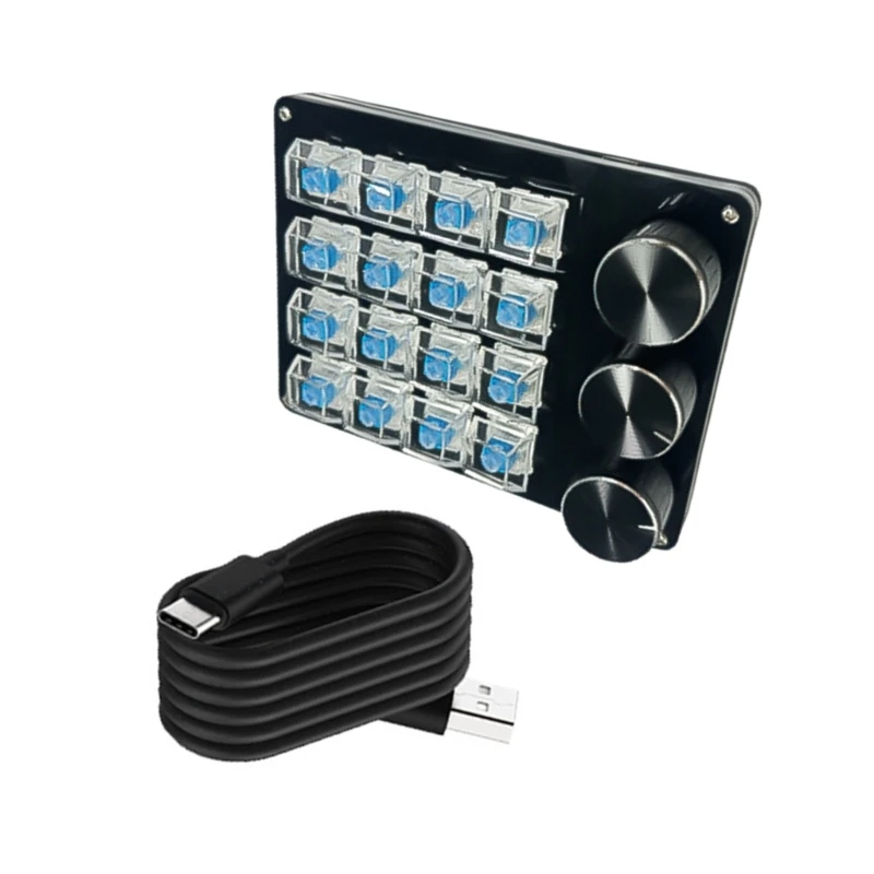 Professional Macro Keyboards Adjustable Knob for Precise Gaming Commands