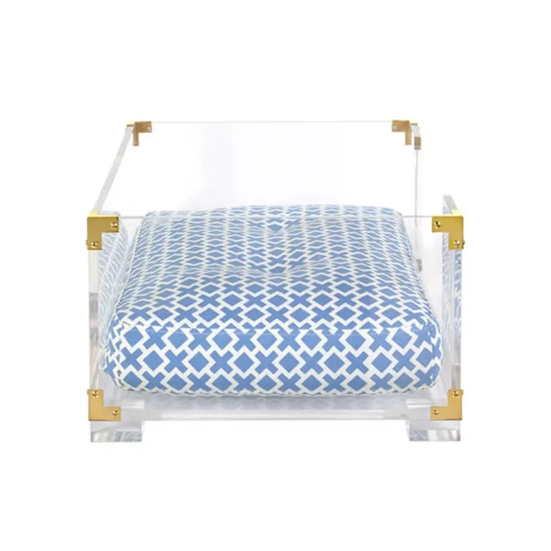 comfortable furniture acrylic pet bed custom lucite dog bed with brass corners pet supplies & accessories