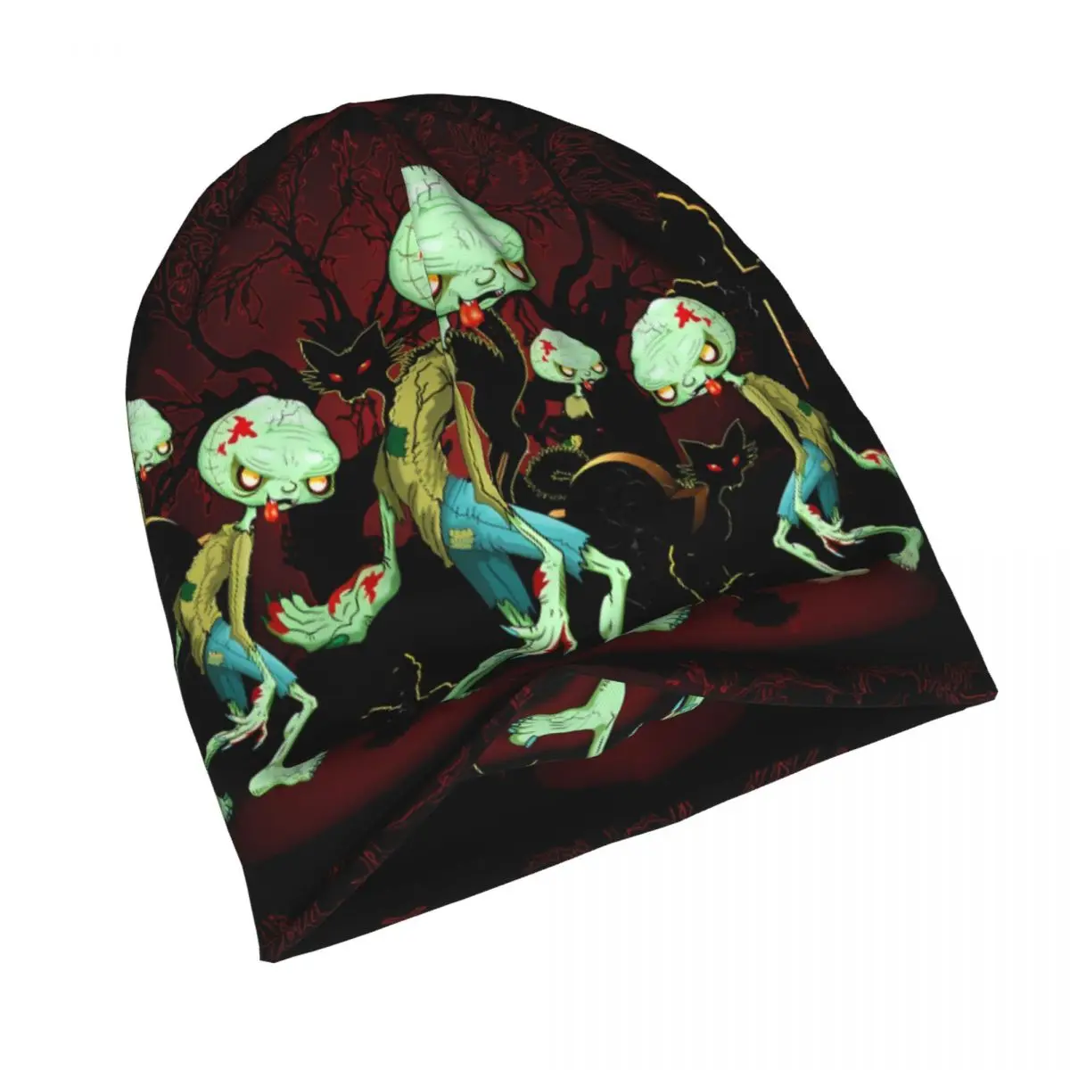 Zombie Fashion Hats Creepy Monster Cartoon Walking On Cemetery Thin Hat Bonnet Hipster Beanies Caps Men Women's Earmuffs