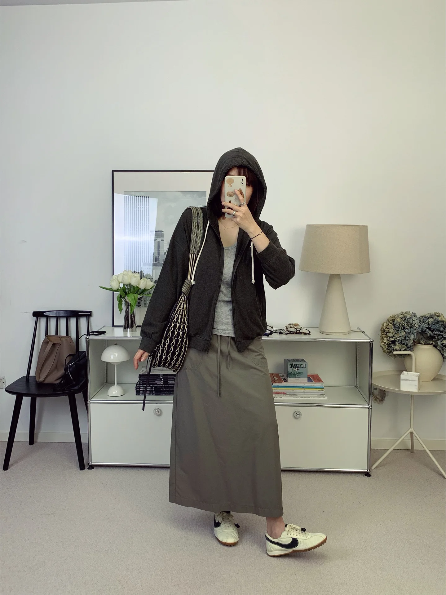 

Ultra-Thin Lyocell Fabric Retro Elastic Waist Workwear Skirt Women's New Spring Summer Style Casual H-Shape Skirt