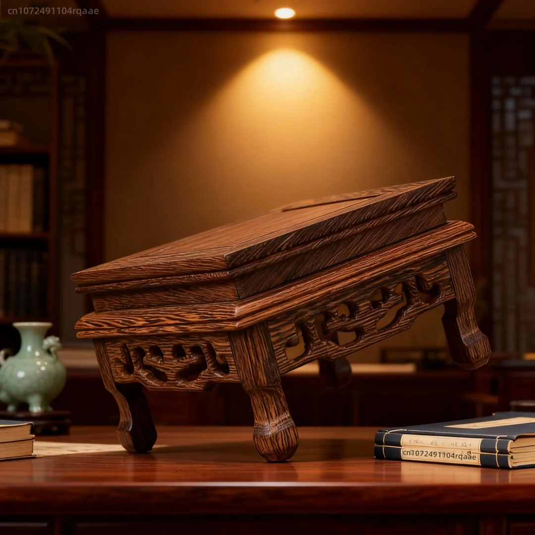 Square Decorative Pedestal for Tabletop Pedestal Stand - Solid Wood Display Base for Tea Sets , Vase, Bonsai, Collectibles