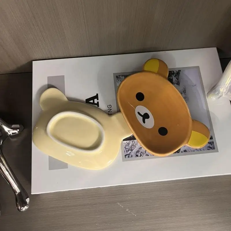 Kartun Lucu Rilakkuma Rumah Saus Hidangan Bumbu Keramik Piring Kecil Mini Penyedap Mencelupkan Nampan Perlengkapan Meja Hadiah Peralatan Makan