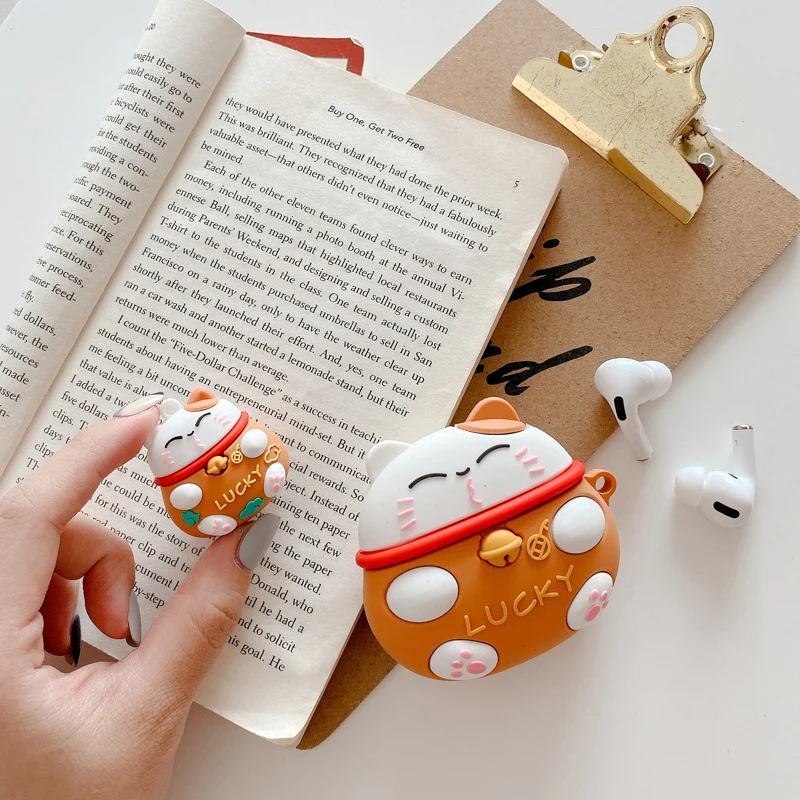 Силиконовый чехол Lucky Cat с милым мультяшным аниме для HUAWEI FreeBuds 4 4i 5 5i, чехол для HUAWEI Pro2 Pro3, защитный зажим SE 2 SE2